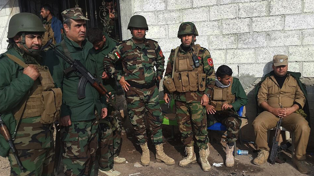 Peshmerga fighters in Kobani (Reuters)