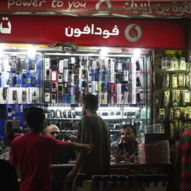 A Vodafone phone kiosk in Egypt (Getty)
