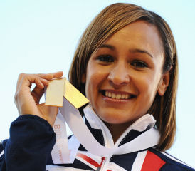 Jessica Ennis receives the Gold medal in the Women's Heptathlon at the European Athletics Championships 2010 (Getty)