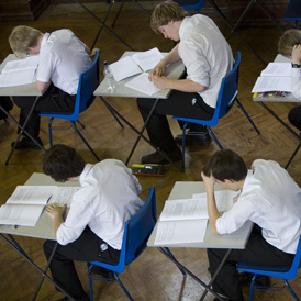 Pupils taking exams. (Getty)