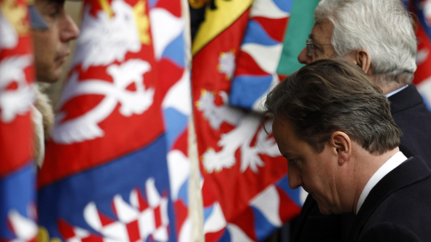 British Prime Minister David Cameron and former PM John Major attend the funeral of Vaclav Havel (Image: Reuters)