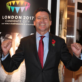 Lord Sebastian Coe welcomes the decision to award the 2017 World Athletics Championships to London (Reuters)