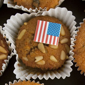 A muffin with a US flag on top, but did it cost $16? (Reuters)