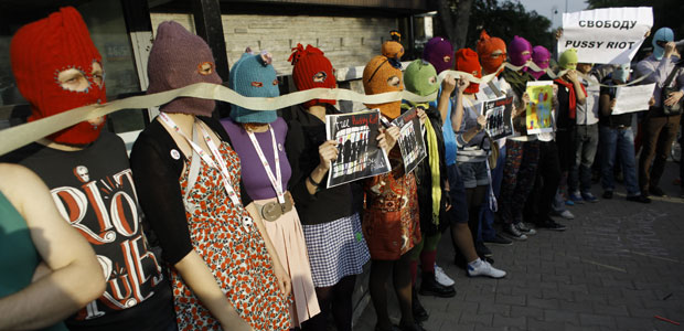 Three members of Pussy Riot were controversially sentenced to two years in prison on 17 August (pic: Reuters)