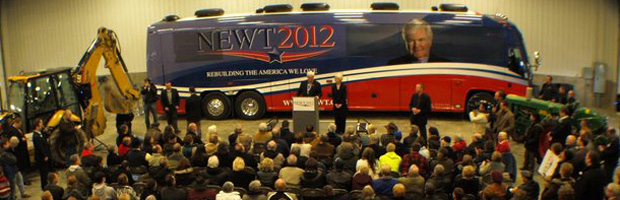 Newt Gingrich speaks to supporters in Walford, Iowa. (Photo: Tawanda Kanhema)