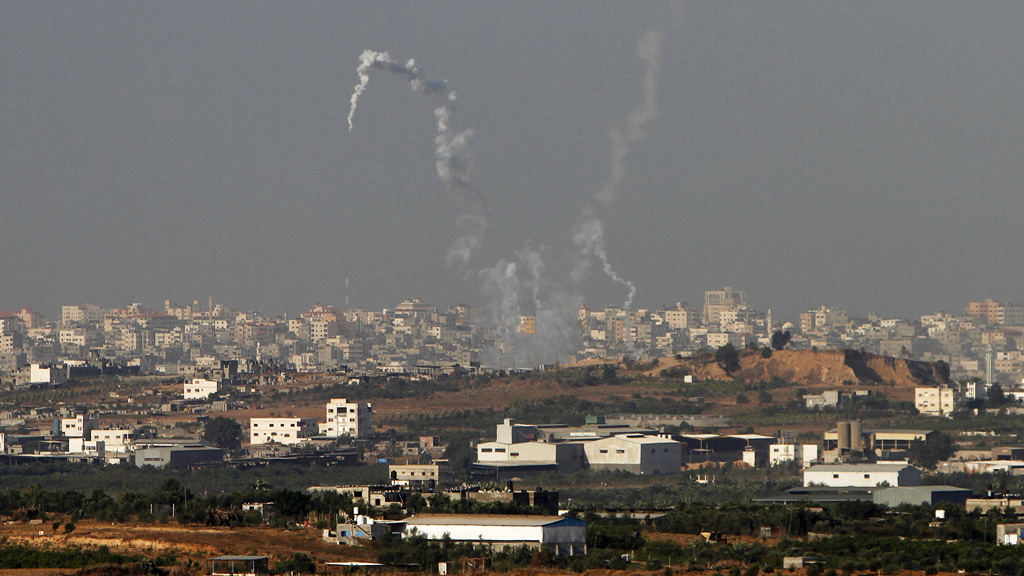 Rocket trails from inside Gaza (Reuters)