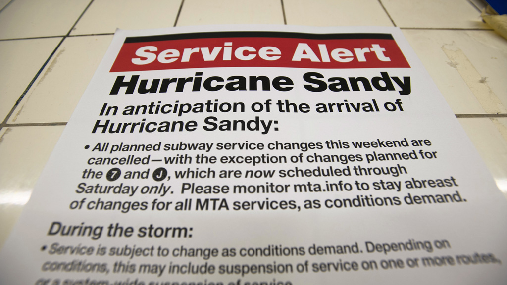 Hurricane sandy warning (reuters)