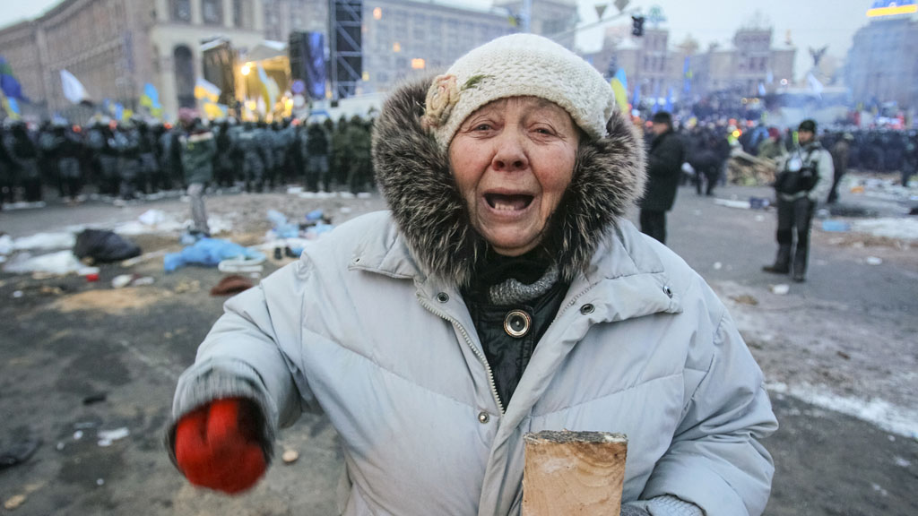 Police move to clear protesters in Kiev, Ukraine (Getty)
