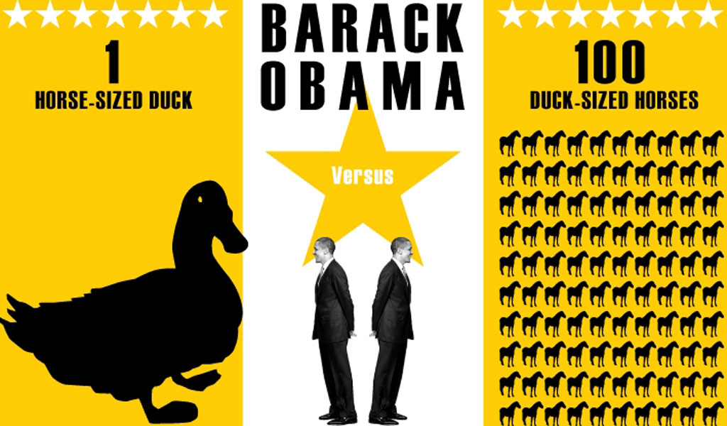 Obama versus ducks and horses graphic
