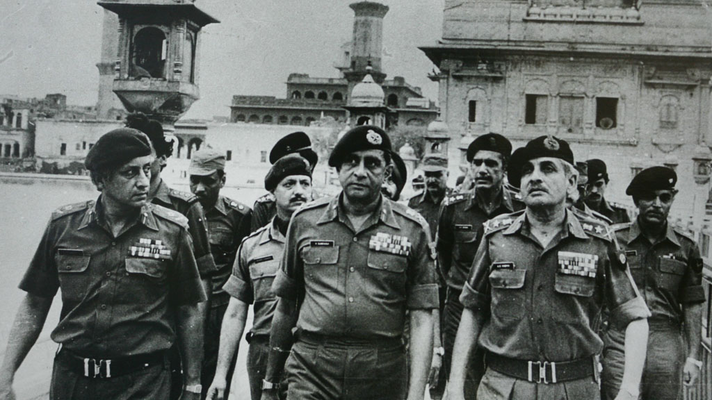 Indian army officers at the scene of the operation (Getty)