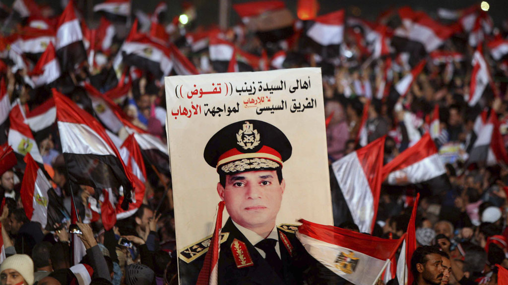 Supporters of General al-Sisi in Tahrir Square, Egypt. (Picture: Reuters)