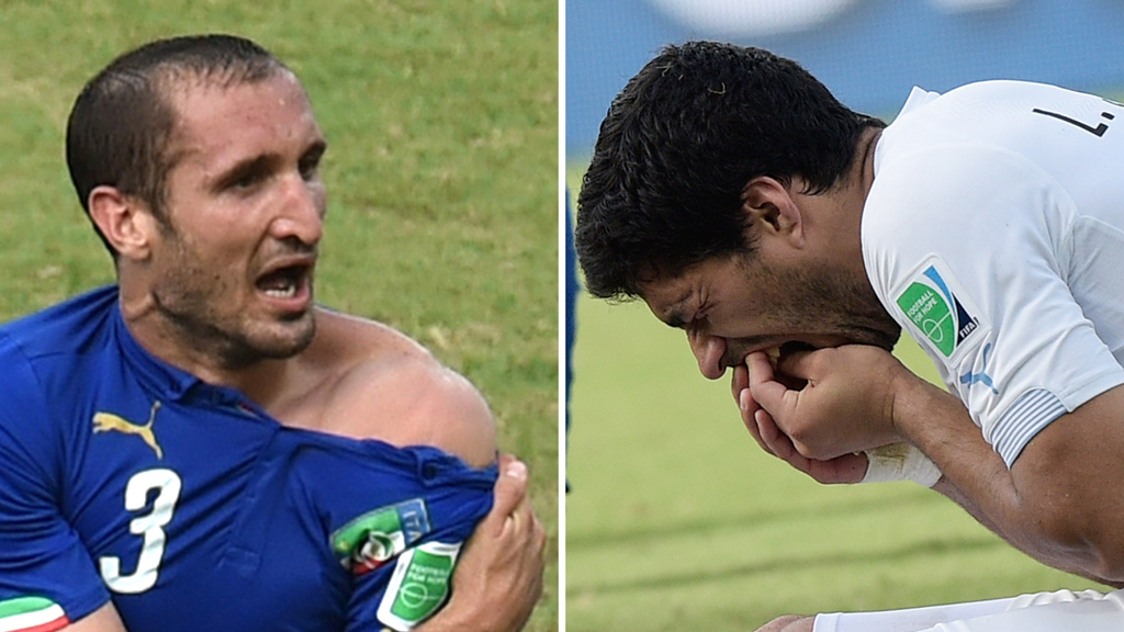 Giorgio Chiellini and Luis Suarez (Getty)