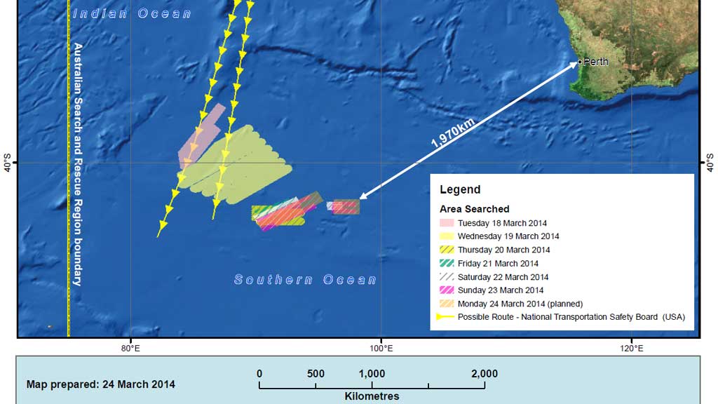 Latest search and rescue regions map, from the Australian Maritime Safety Authority