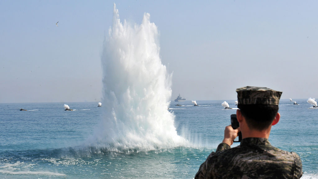 Joint landing operation by US and South Korean Marines (picture: Getty)