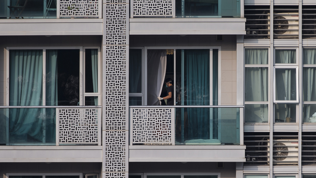 Police search apartment