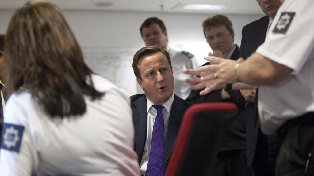 David Cameron and UK Border Agency officials