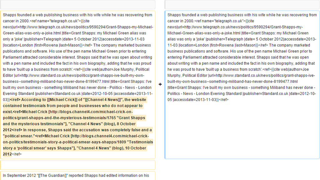 Grant Shapps Wikipedia edits
