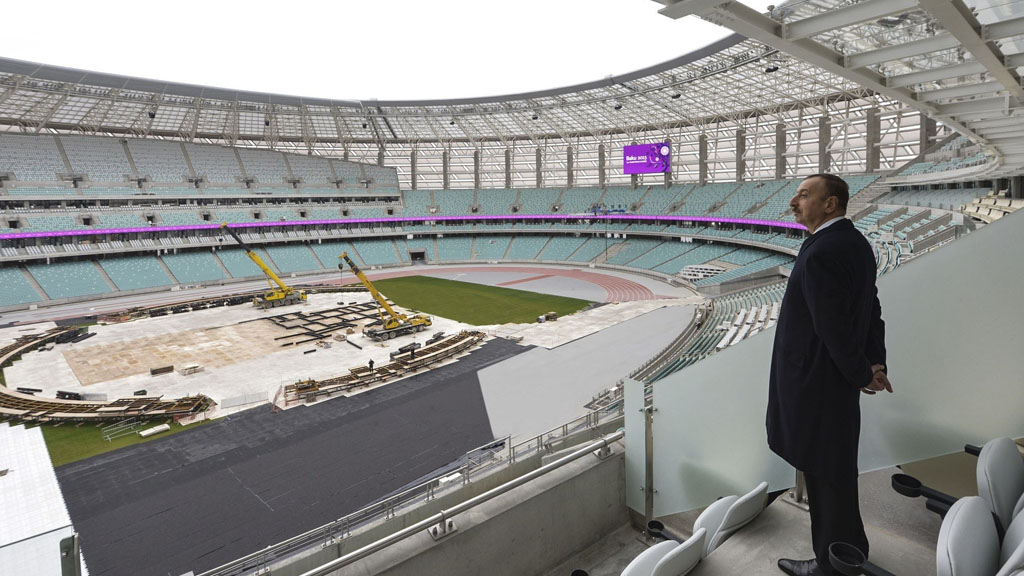 President Aliyev in Baku's new Olympic Stadium (Getty Images)