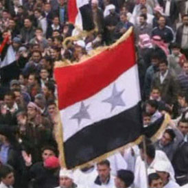 Still from amateur footage of protests in Deraa (Reuters)