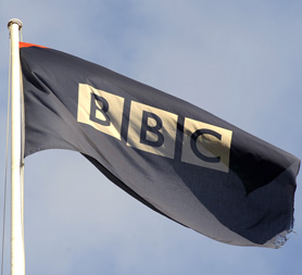 A logo for the British Broadcasting Corporation (BBC) is seen at its Broadcasting House in central London. Reuters 