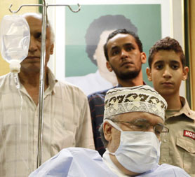 Lockerbie bomber Abdelbaset al-Megrahi in hospital in Tripoli (Reuters)