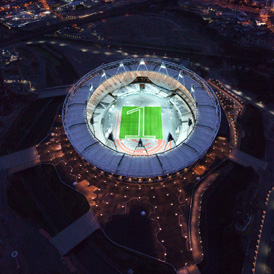 Aerial photo shot of the London 2012 Olympic Stadium to mark '1 year to go to the Olympic Games' 