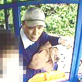 The newly-released images show Du boarding a Number 15 bus at 1.07pm and asking which stop the vehicle was at shortly before he alighted in Wootton's High Street 20 minutes later