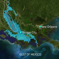 A Louisiana spillway has been opened in a bid to avert flooding in New Orleans and Baton Rouge.