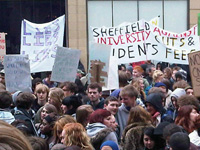 Student demonstrations in Sheffield.