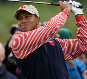 Tiger Woods is taking part in the Ryder Cup in Wales (Getty)