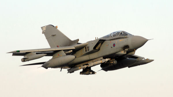 Tornado GR4 from XIII Squadron, 904 Expeditionary Air Wing, RAF takes off from Kandahar airfield
